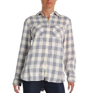 Denim & Supply Ralph Lauren Women's Utility Check Button Down Blue Size Medium.